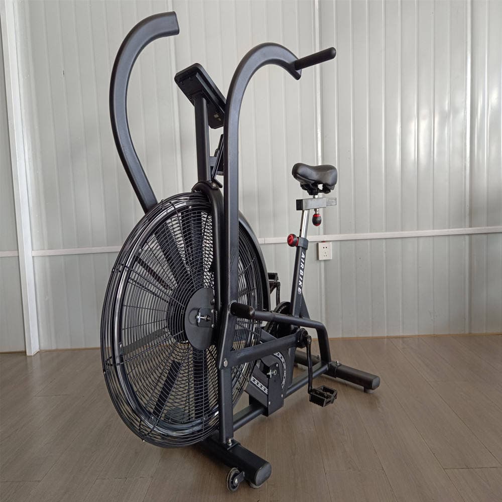 AirStorm A1 fan bike, front three-quarter view showing the fan wheel