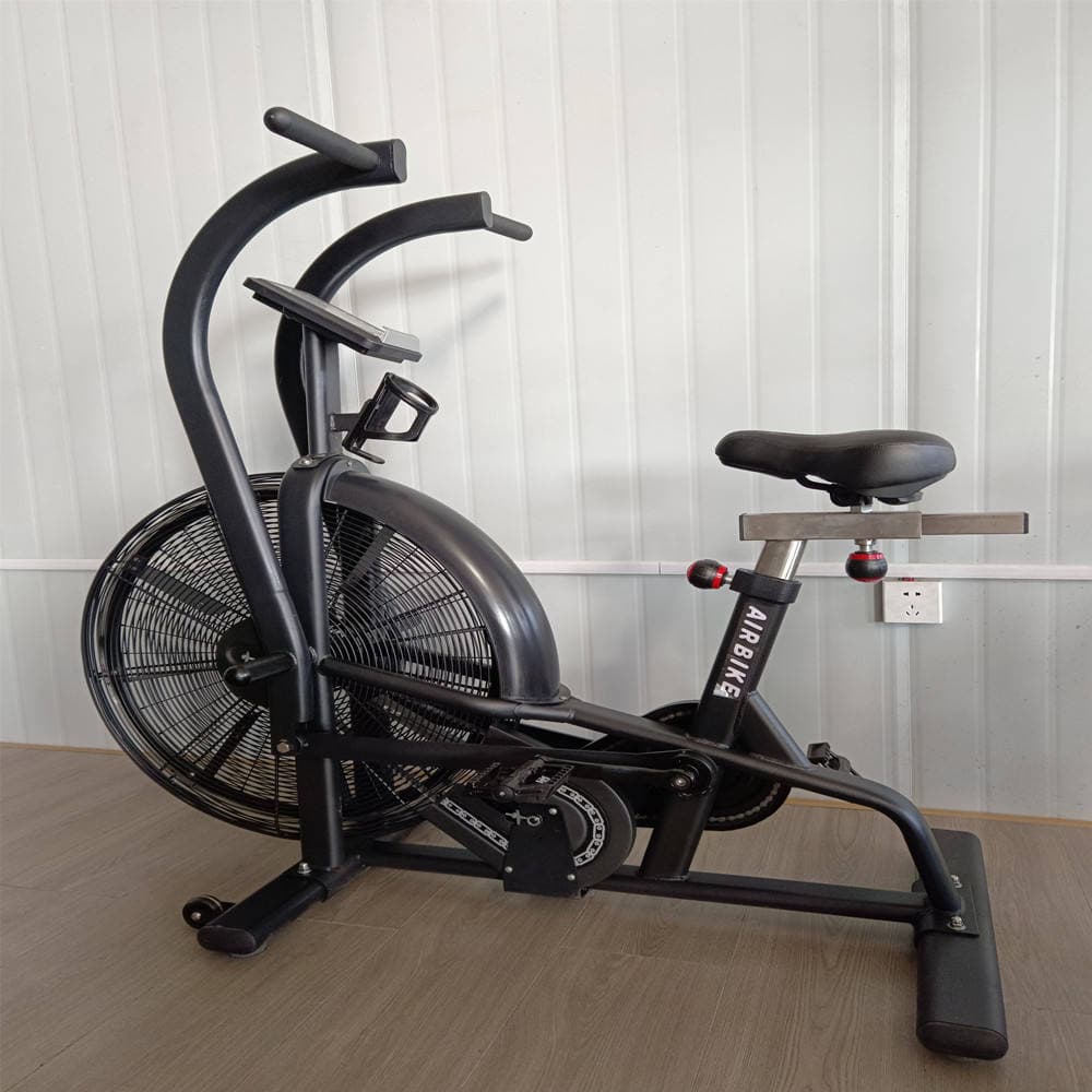 AirStorm A1 assault bike side view, fan wheel and upright frame