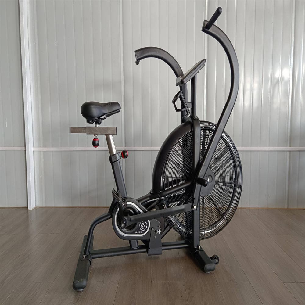 AirStorm A1 air bike drive side, showing the chain guard and crank