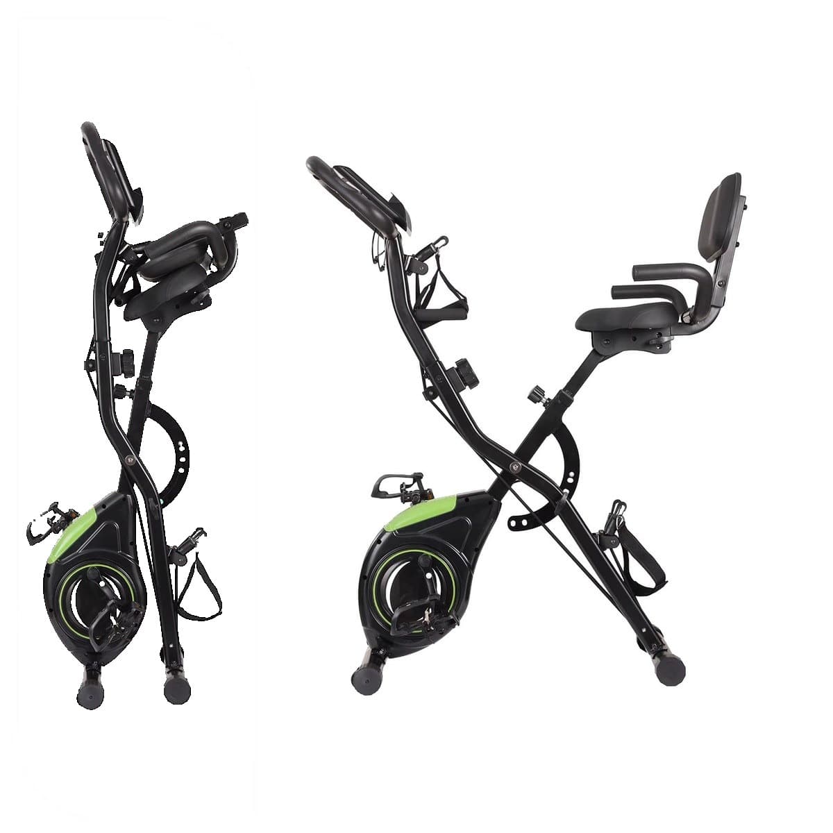 CityRide U2 upright exercise bike shown open and folded for storage