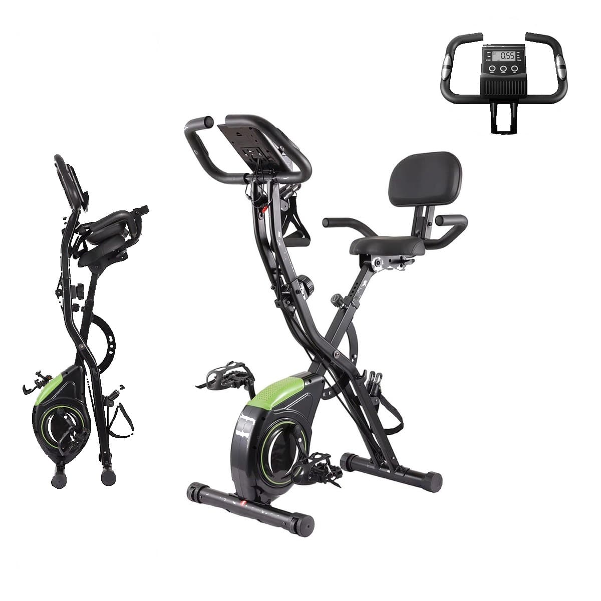 CityRide U2 upright exercise bike with a close-up of its display console